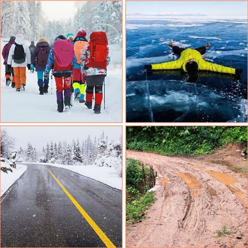 Aphollod Steigeisen Anti Rutsch Schuhspikes Ersatzspikes Ice Grips Schuhkrallen, Steigeisen als Gleitschutz bei Glatteis - inkl. 10 Ersatz-Schneespikes