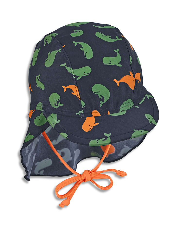 Sterntaler Bademütze mit Nackenschutz Wale in marineblau günstig kaufen