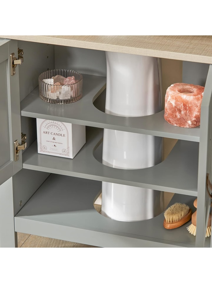 SoBuy Waschbeckenunterschrank in Hellgrau - (B)60 x (H)60 x (T)30cm günstig kaufen onesize
