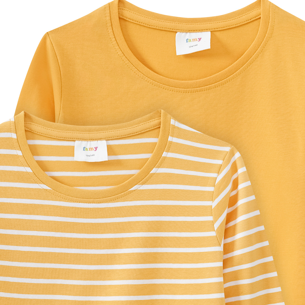 2 Mädchen Langarmshirts im Basic-Style