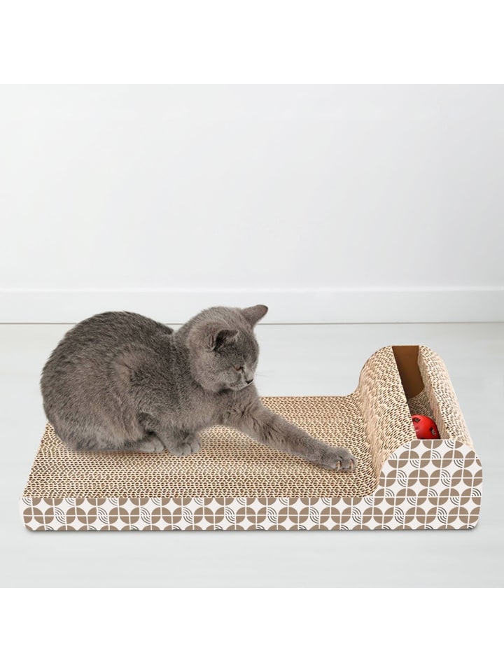 Intirilife Katzenkratzbrett Katzenspielzeug in Braun - 45.5 x 24.5 x 10.5 cm günstig kaufen onesize