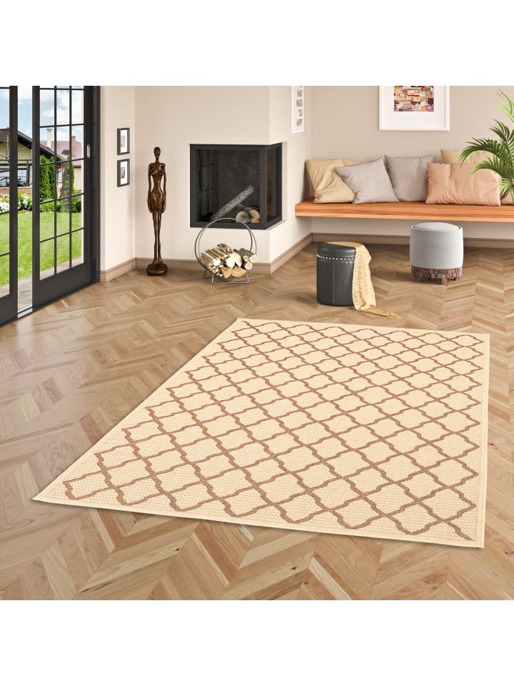 Pergamon In & Outdoor Teppich Flachgewebe Valencia Modern in Beige günstig kaufen