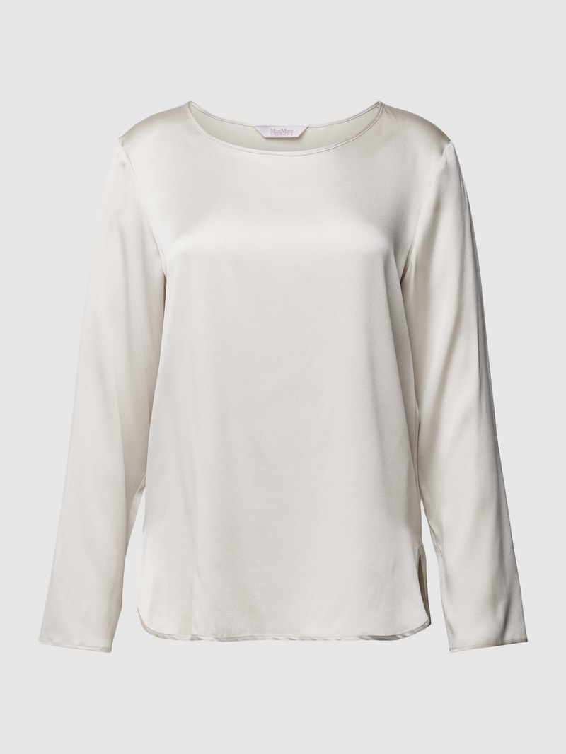 Blusenshirt mit Rundhalsausschnitt Modell 'MOLDAVA' in beige