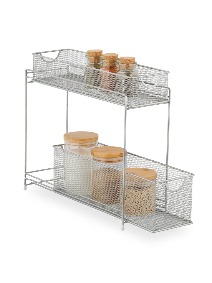 relaxdays Küchenschrank Organizer in Silber - (B)15 x (H)40 x (T)46 cm günstig kaufen onesize