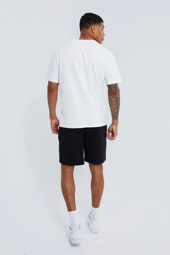 Lockere mittellange Basic Jersey-Shorts
