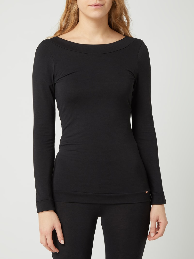 Shirt mit Schnürung in schwarz
