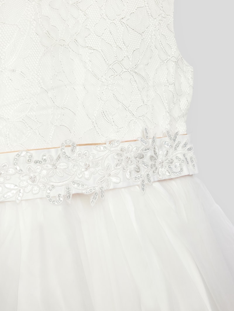 Kommunionskleid mit Paillettenbesatz in offwhite