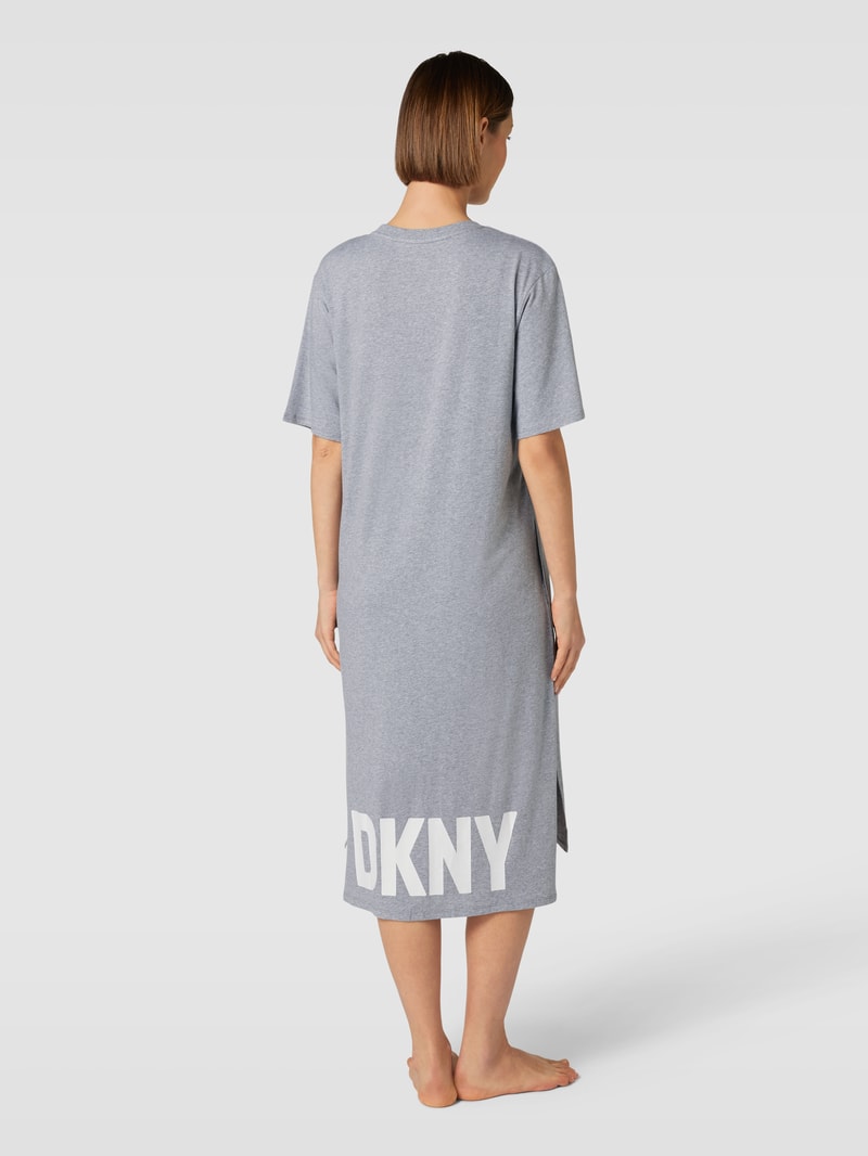 Nachthemd mit Logo-Print in mittelgrau
