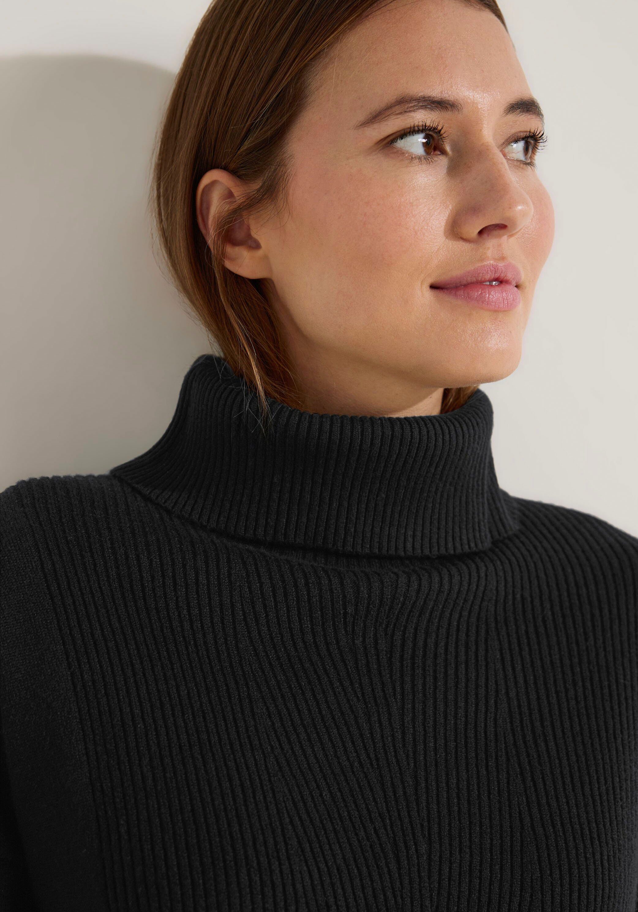 Cecil Rollkragenpullover mit Rippstrick-Muster