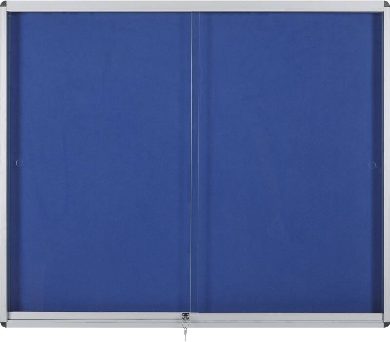 Bi-Office Exhibit Indoor Abschließbarer Schaukasten Nicht magnetisch 8 x A4 96,7 (B) x 70,6 (H) cm Blau