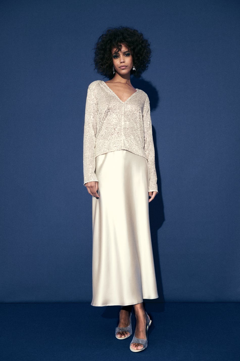 Satin maxi skirt