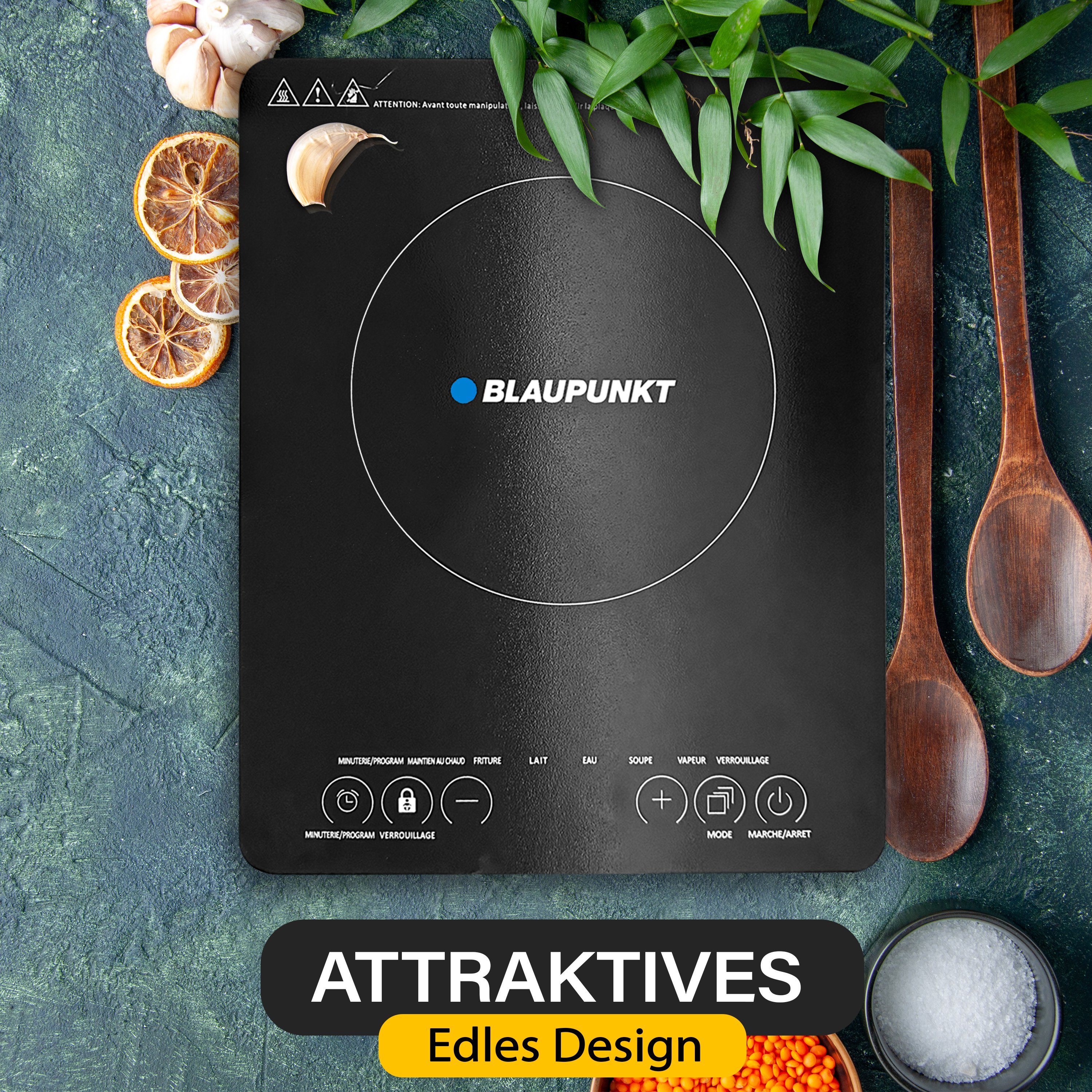 Blaupunkt Einzel-Induktionskochplatte Einzelkochplatte Induktion 2000W Camping Induktionskochplatte Einzel, Induktionskochfeld, Campingkocher, Induktionsherd Kochplatte mit Timer