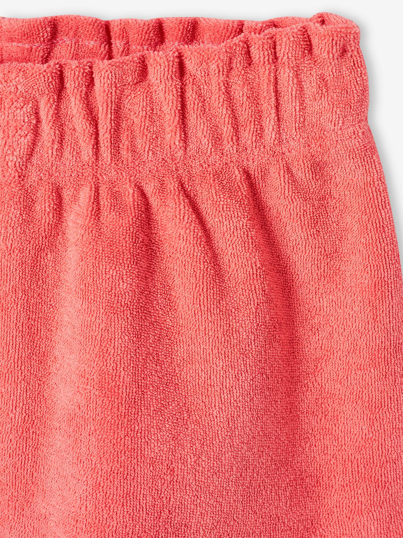 Ensemble en éponge bébé top à bretelles et short corail