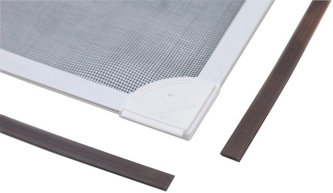 SCHELLENBERG Insektenschutz-Fensterrahmen Fliegengitter Magnetrahmen mit Pollenschutz, Insektenschutz Fenster, 100 x 120 cm, weiß, 50743