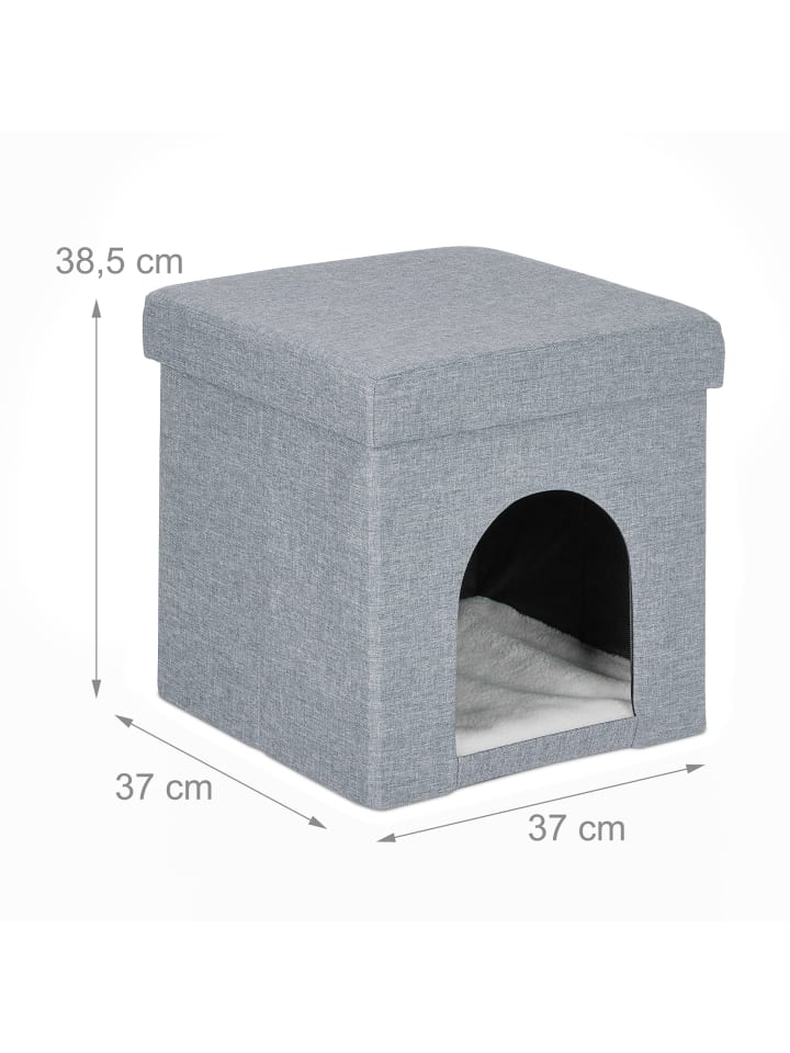 relaxdays Katzenhöhle in Hellgrau - (B)37 x (H)38,5 x (T)37 cm günstig kaufen onesize