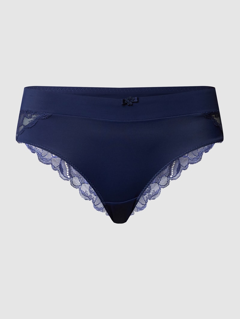 PLUS SIZE Panty aus Mikrofaser und Spitze Modell 'Valencia' in dunkelblau