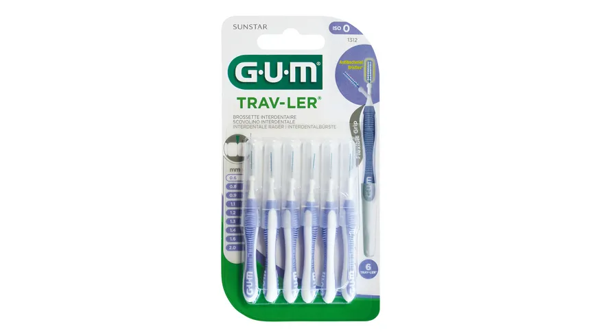 GUM® TRAV-LER® Interdentalbürsten 0,6 mm hellblau