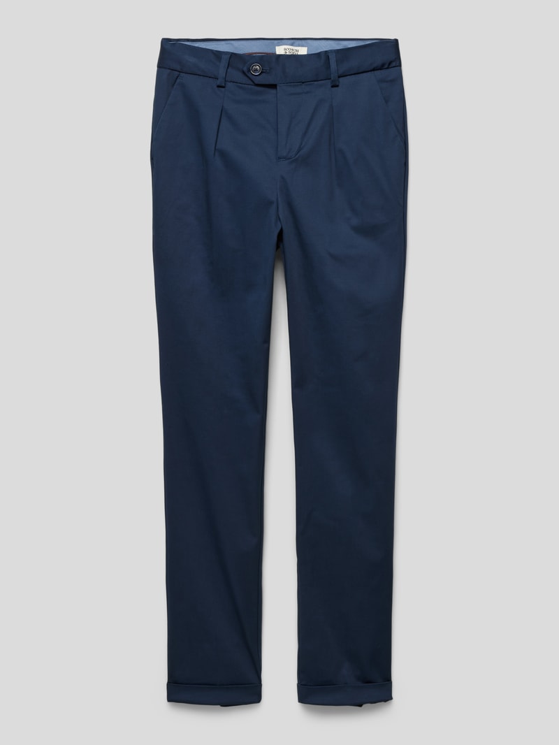 Loose Tapered Fit Stoffhose mit französischen Eingrifftaschen in blau