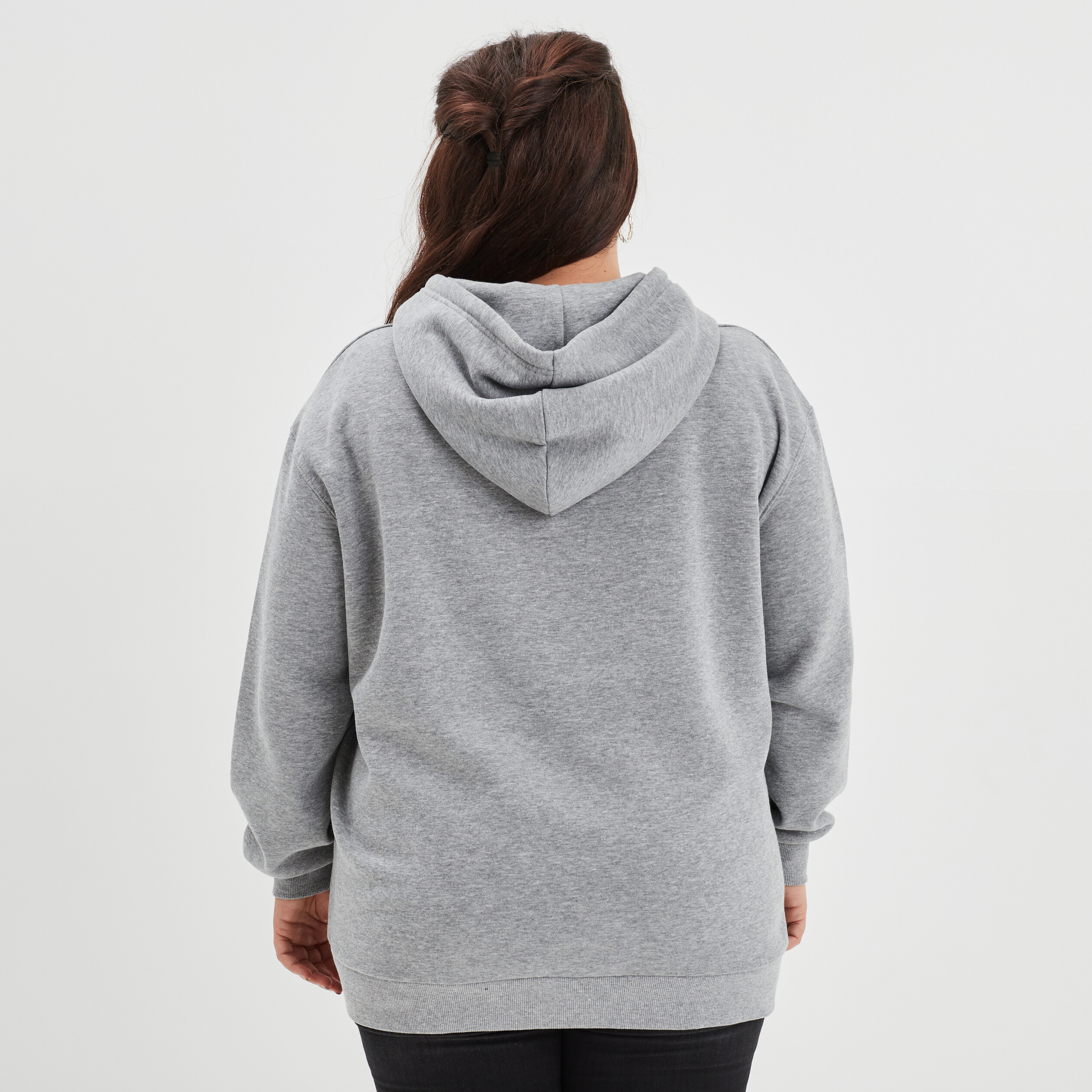 Sweat à capuche hoodie gris clair femme grande taille | La Halle