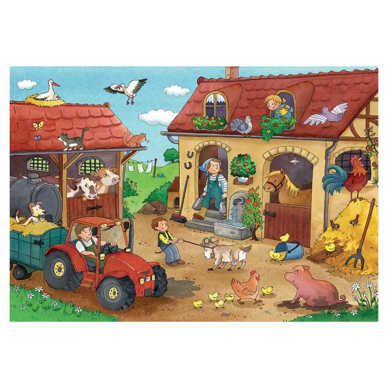 Puzzles Le travail à la ferme 2x 12 pièces