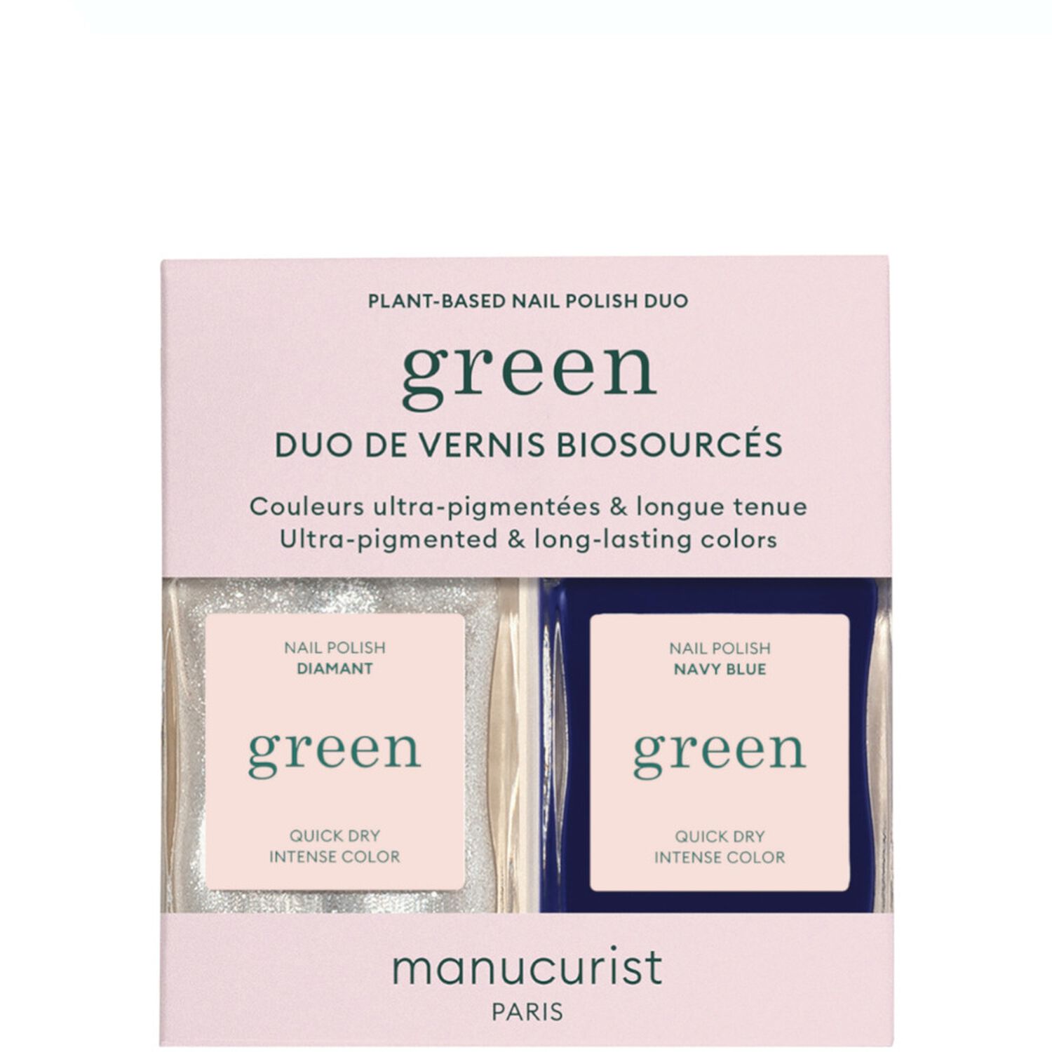 Manucurist Green Duo Vernis Biosourcés - Diamant 15 ml + Navy Blue 15 ml