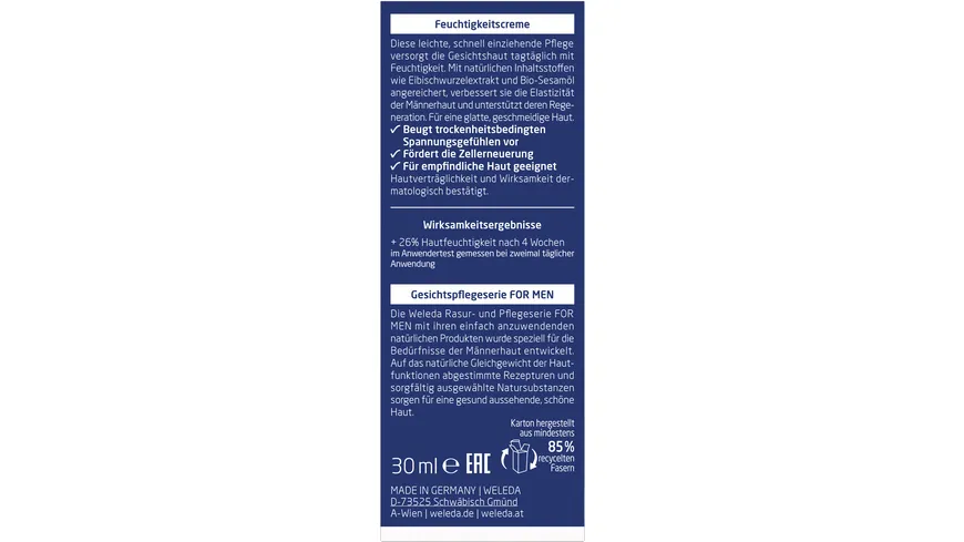 WELEDA FOR MEN Feuchtigkeitscreme 30 ml