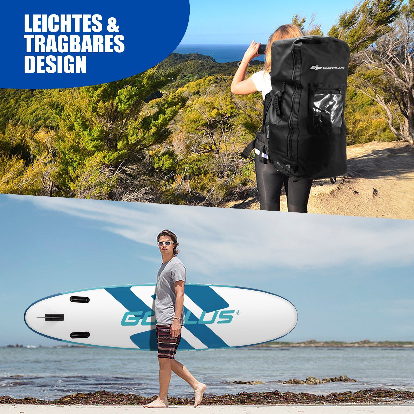 COSTWAY SUP-Board Stand Up Paddling Board, mit Paddel & Pumpe