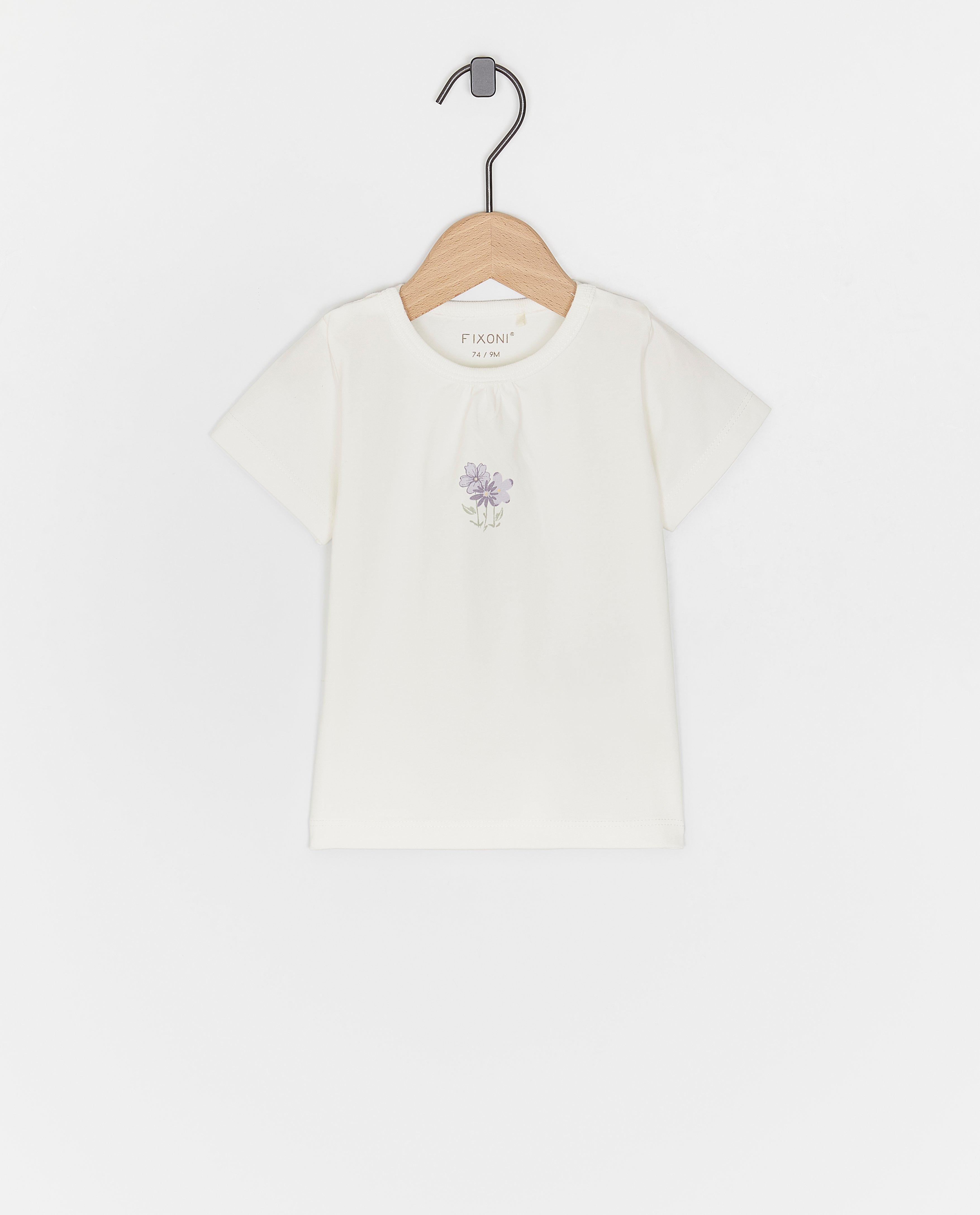 Tricou Fixoni cu imprimeu floral alb