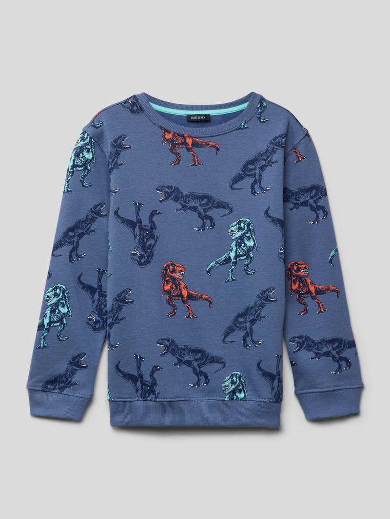 Sweatshirt mit Motiv-Print in jeans