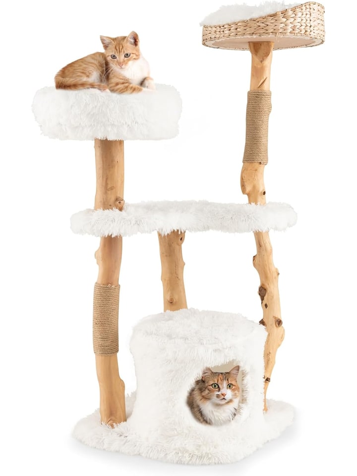 COSTWAY 124cm Kratzbaum in Weiß günstig kaufen onesize