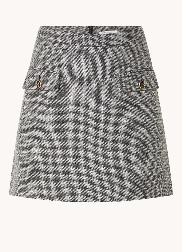 Fifth House  Nicholl minirok in wolblend met gemêleerd dessin
