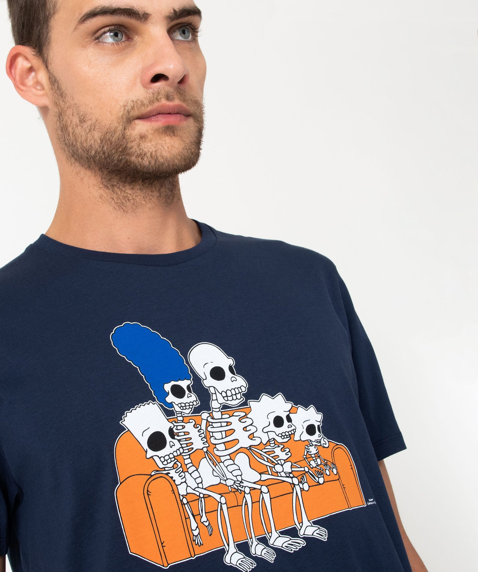 Tee-shirt manches courtes imprimé fantaisie homme - The Sim... bleu fonce | GEMO