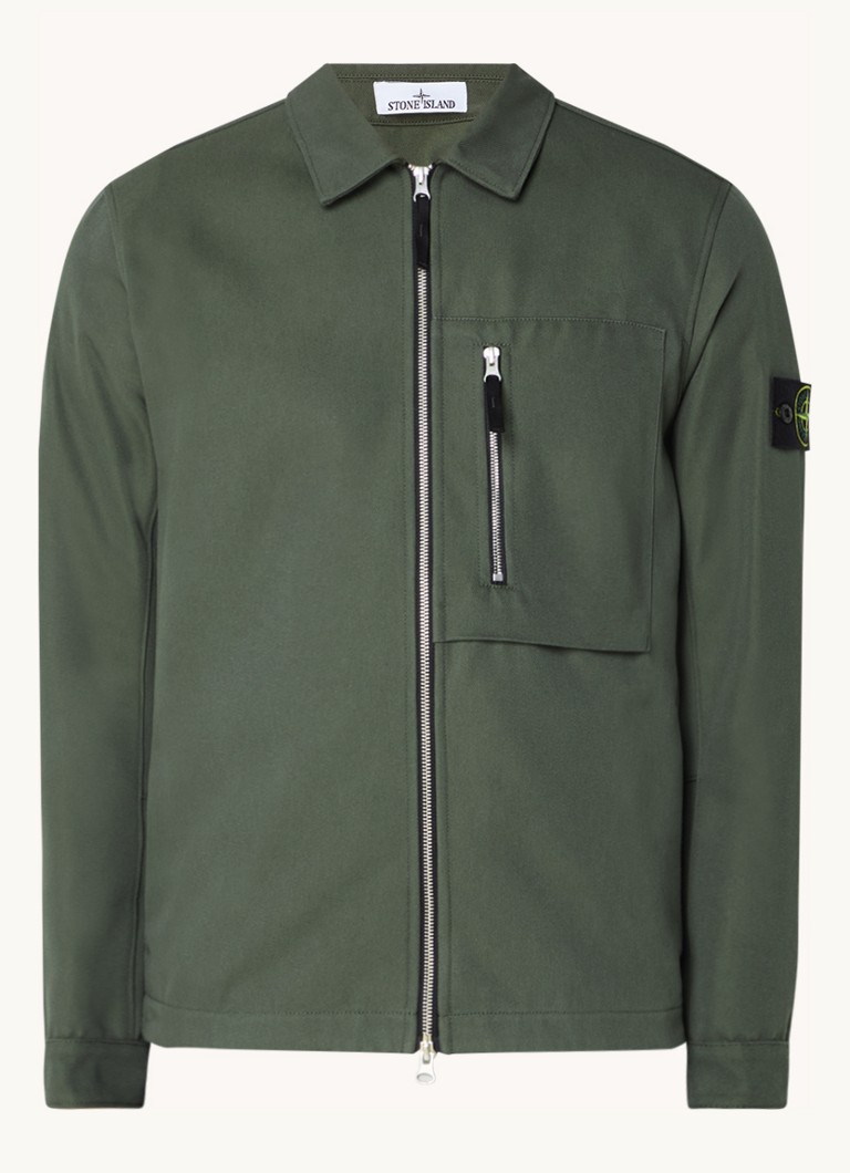 Jachetă-cămașă clasică Stone Island 11103 cu buzunar cu fermoar