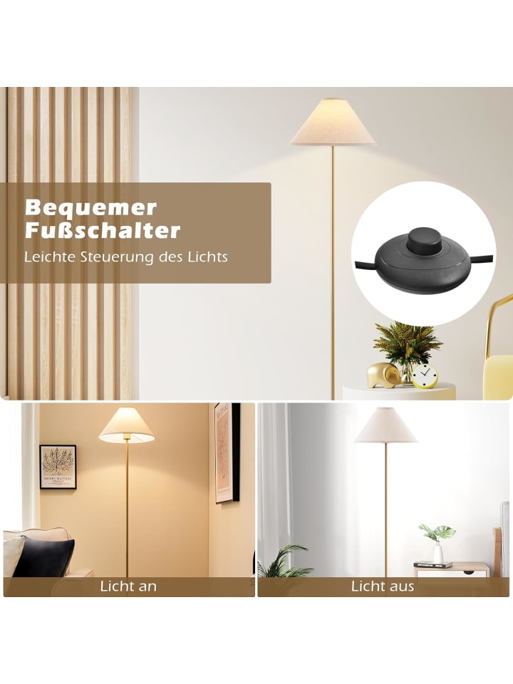 COSTWAY Stehlampe 162cm in Gold günstig kaufen onesize