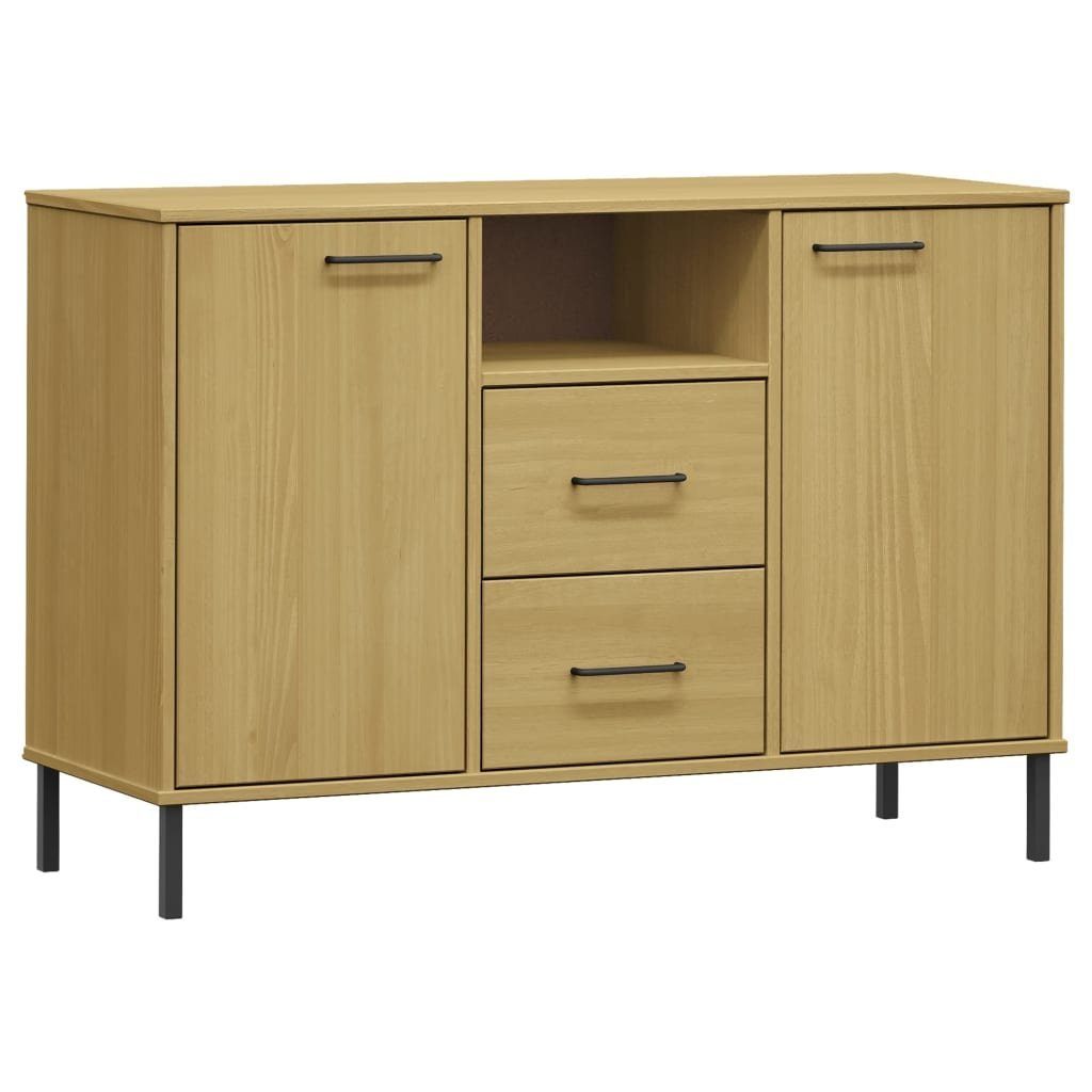 vidaXL Sideboard Sideboard OSLO mit Metallbeinen Braun 113x40x77 cm Massivholz (1 St)