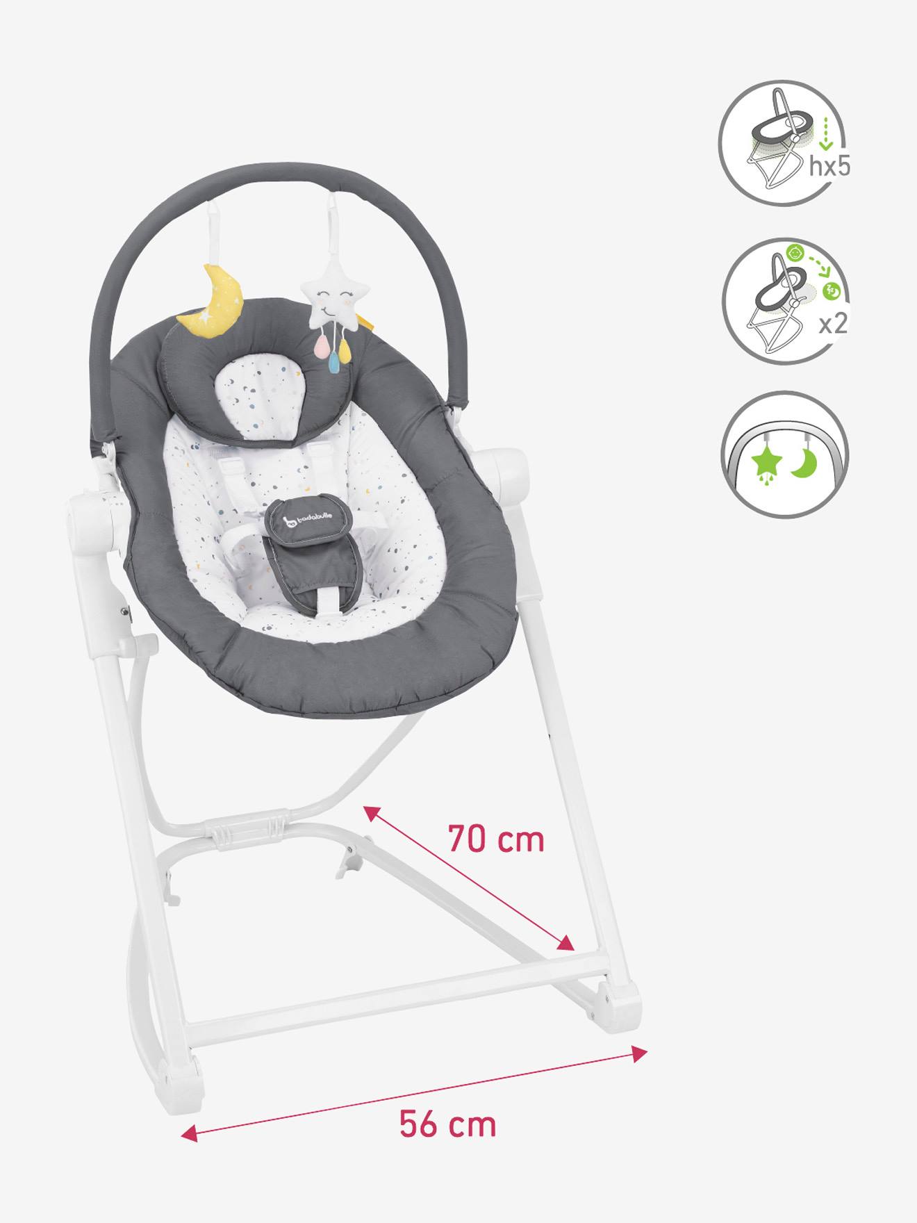 Transat en hauteur BADABULLE Compact’Up gris foncé (moonlight)