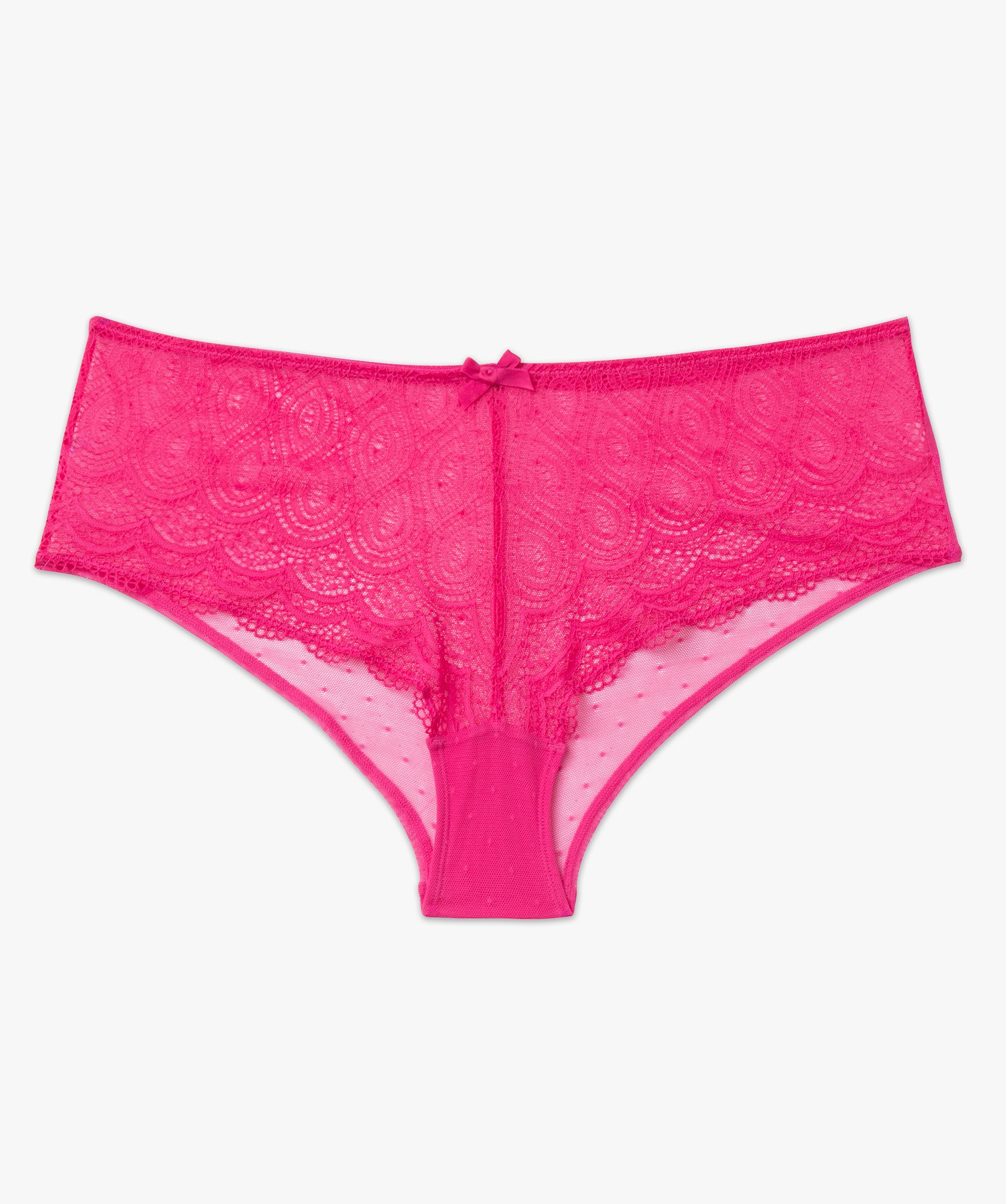 Shorty en dentelle et tulle femme grande taille violet | GEMO