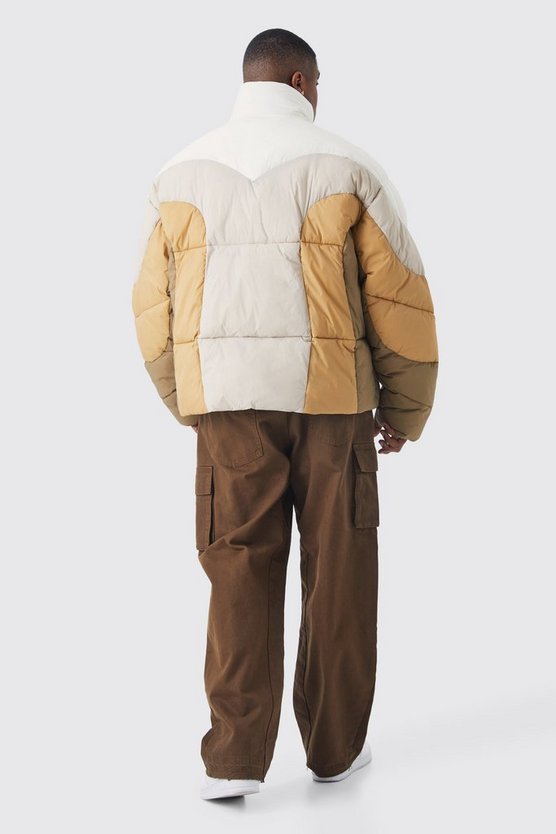 Plus Colorblock Steppjacke