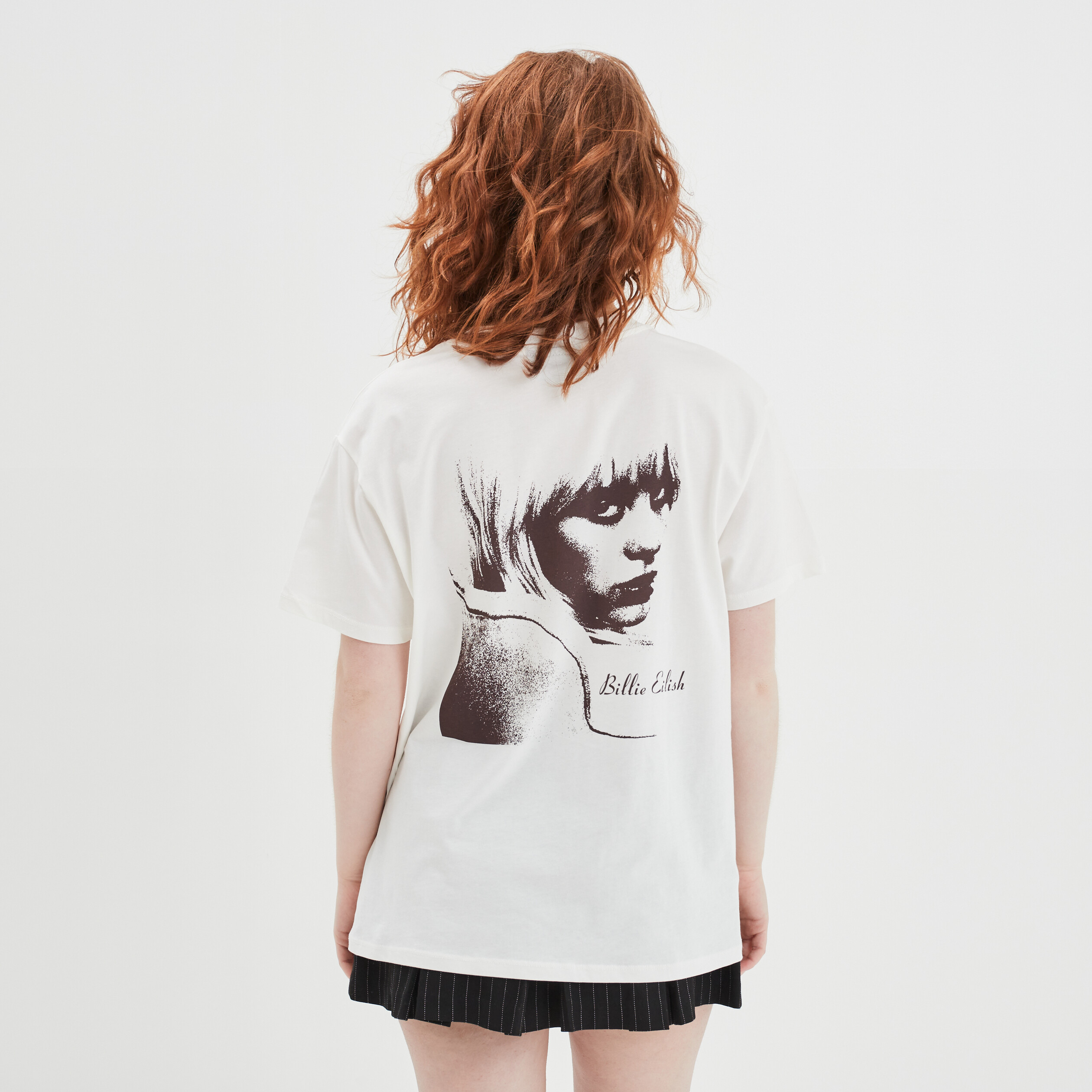 T-shirt oversize coton Billie Eilish ivoire femme | La Halle