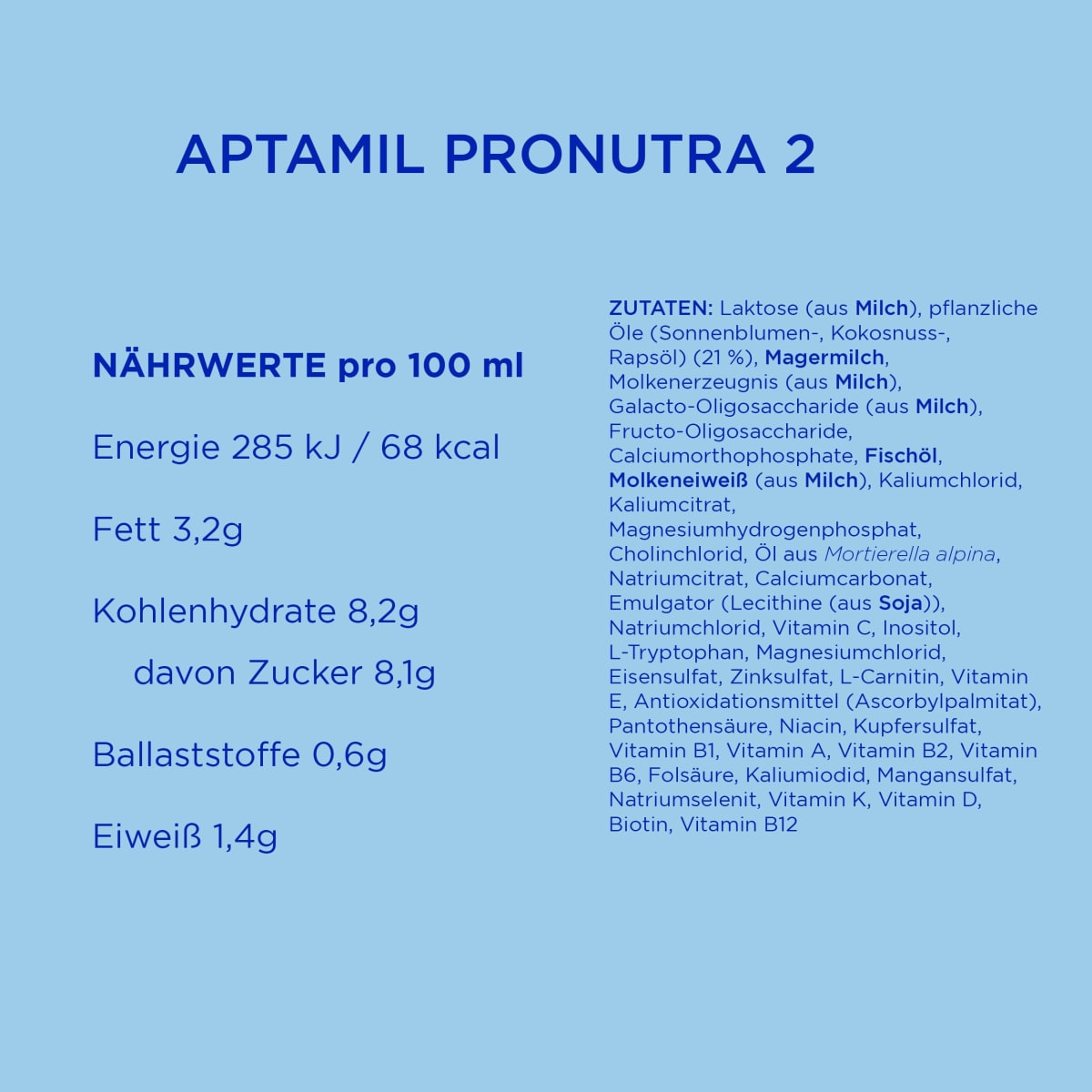 Folgemilch 2 Pronutra nach dem 6. Monat, 1,2 kg