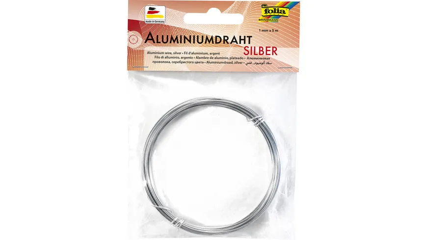 folia Aluminiumdraht silber 1mm x 5m 5 m