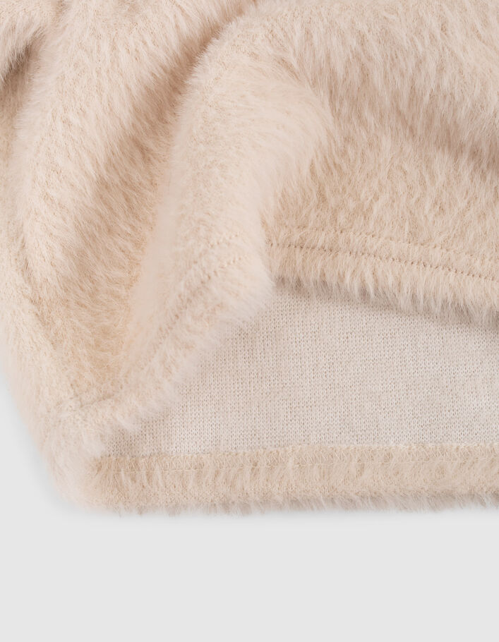 Sweat écru maille duveteuse fille