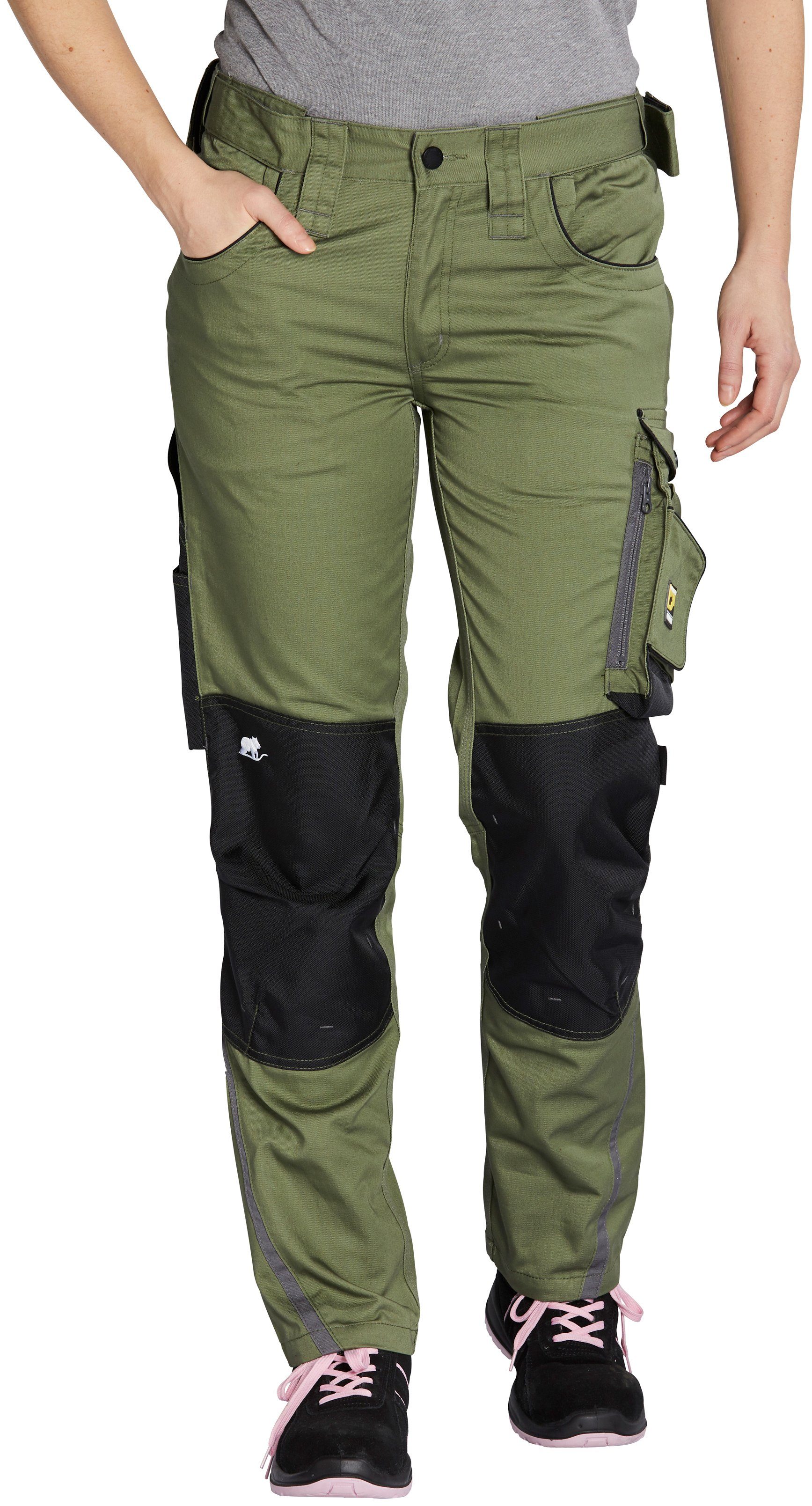 Northern Country Arbeitshose (langlebig durch 3-fach Innenbeinnaht + Verriegelungspunkte, 9 Taschen) für Damen mit Cordura®Verstärkungen und Reißverschlussbelüftung