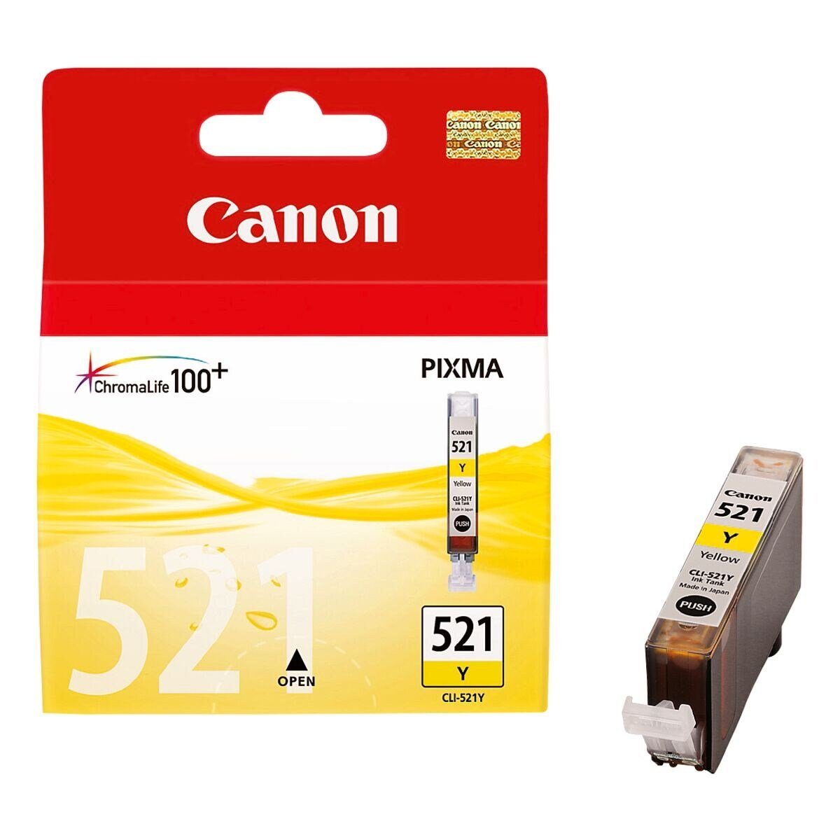 Canon CLI-521Y Tintenpatrone (Original Druckerpatrone, gelb)