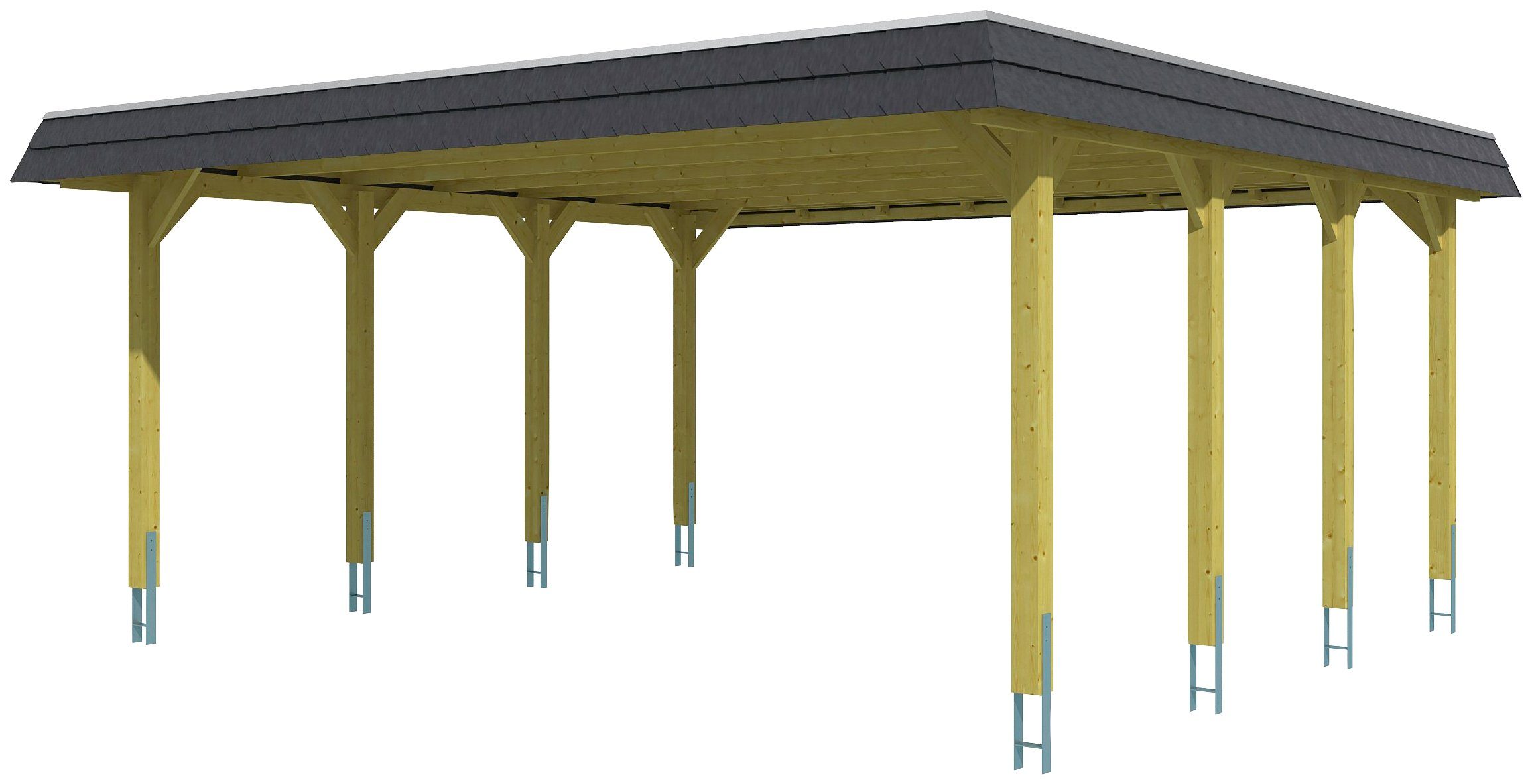 Skanholz Doppelcarport Spreewald, BxT: 585x589 cm, 215 cm Einfahrtshöhe