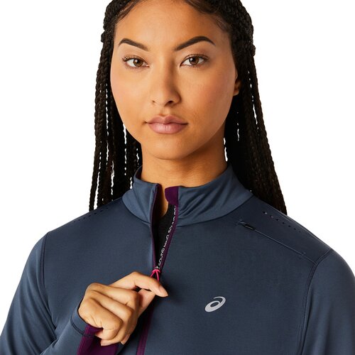DAMEN T-SHIRT WINTER RUN 1/2 ZIP MID LAYER