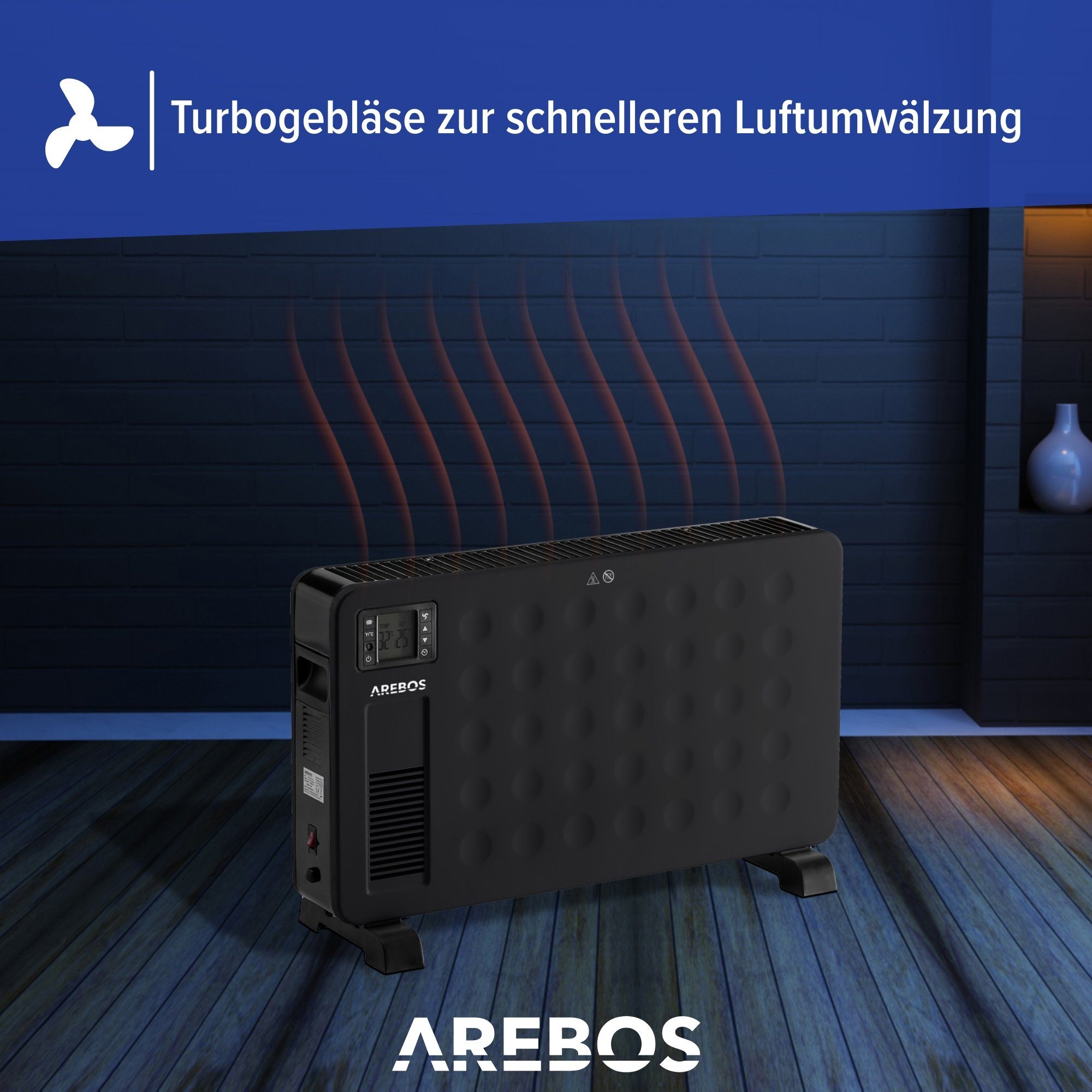 Arebos Konvektor mit 3 Heizstufen, 2300 W, in 2 Farben