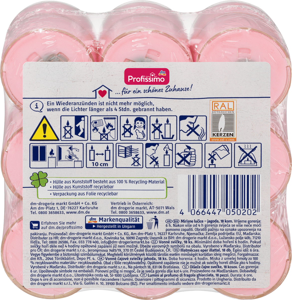 Duftlichter frostige Erdbeeren PC, 18 St