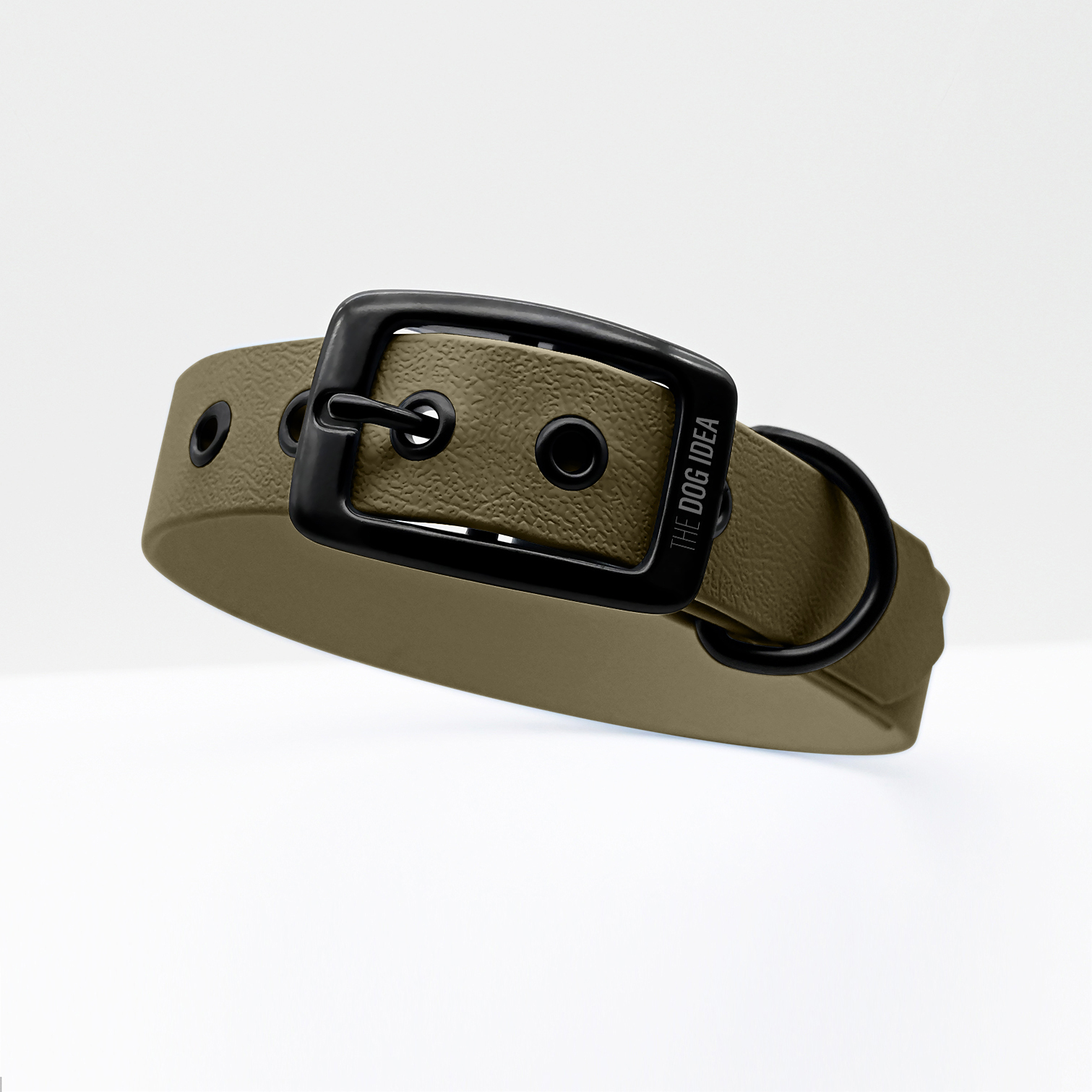 THE DOG IDEA Hundehalsbänder THE DOG IDEA Biothane Halsband Khaki Schwarz XXL