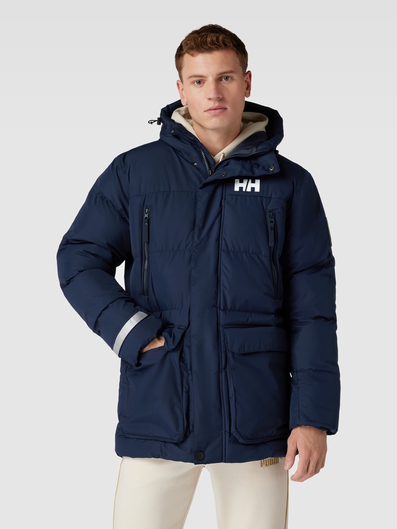 Steppjacke mit Logo-Print in marineblau